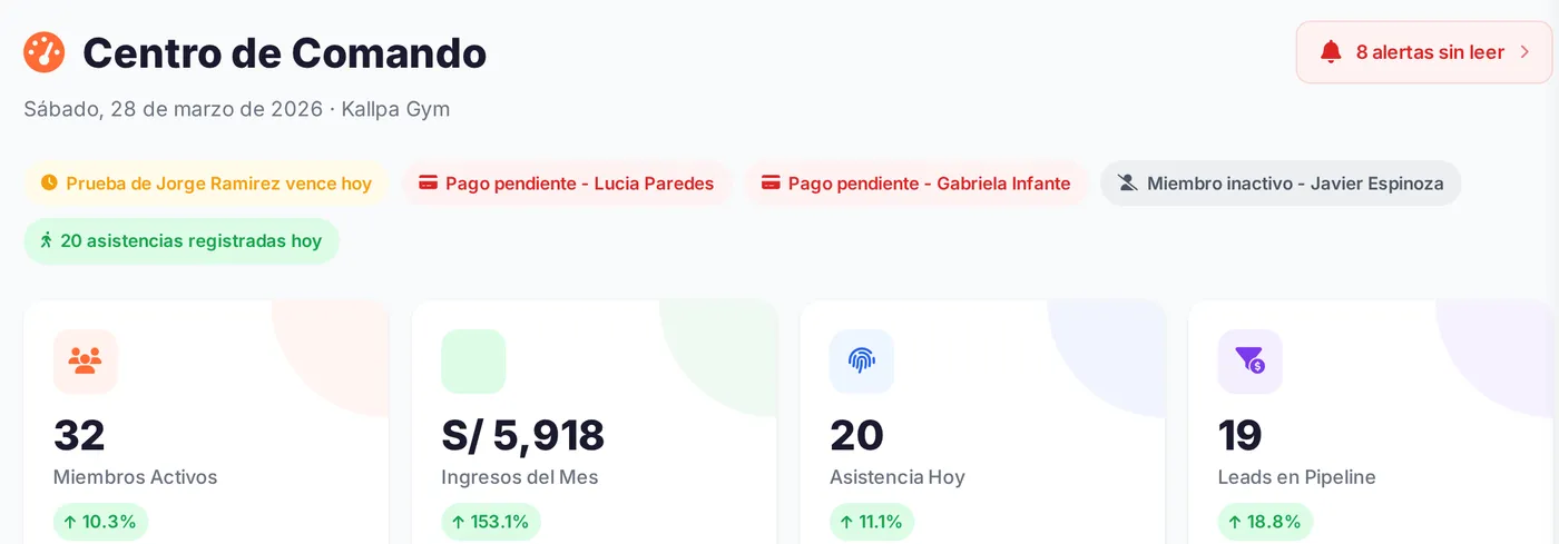 Gimnasio · el día al abrir